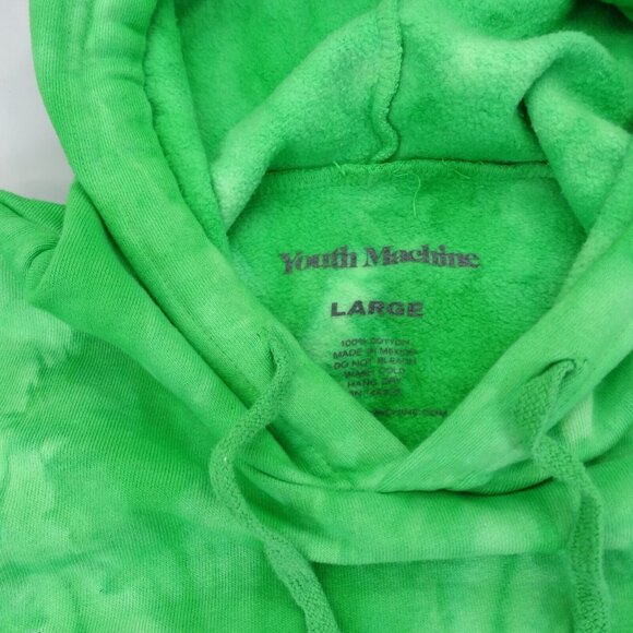 Youth Machine Hoodie Sweatshirt Sz L Mens Green Tie Dye Graphic Random - Picture 3 of 6